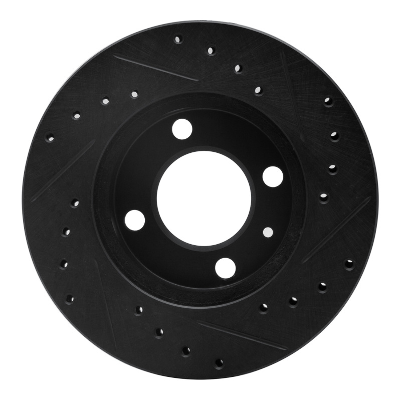 Audi 4000 Brake Rotor (1) - Front Left - R1 Concepts - Drilled & Slotted - Black - `80-`08